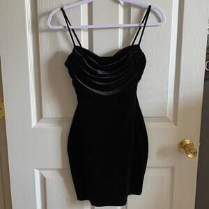 Windsor black velvet mini dress